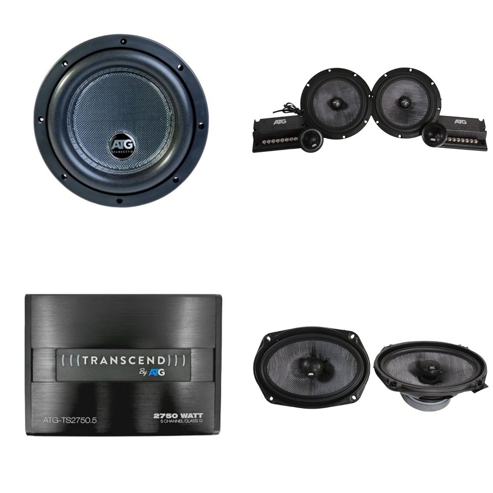 ATG Audio TS2750.5 5Channel Amplifier + TS8X2.4 + TS65C Component + TS692 69 Coaxial Speaker Bundle Full-System Car Audio Kit
