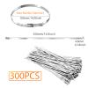 300 Pack Metal Cable Ties for Outdoor, Self-Locking 304 Stainless Steel Heavy Duty Zip Ties for Fence(300PCS 13.8inch) view 4