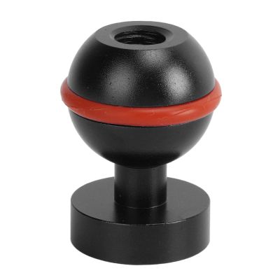 Zerodis Diving Light Ball Head, Aluminum Alloy Hard Coating Anodizing Single Ball Head Connecting Bracket Support for Diving Light Diving Flashlight Arm Camera Dive (Black)