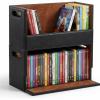 CroBlissful 2 Set Leather Dvd Storage Box Stackability Dvd Storage Shelf Holder Racks Cassette Tape Display Stand with Carrying Handles for Movie Cases Organizer Can Store up to 52 Boxes view 1