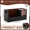 CroBlissful 2 Set Leather Dvd Storage Box Stackability Dvd Storage Shelf Holder Racks Cassette Tape Display Stand with Carrying Handles for Movie Cases Organizer Can Store up to 52 Boxes view 2