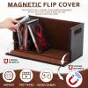 CroBlissful 2 Set Leather Dvd Storage Box Stackability Dvd Storage Shelf Holder Racks Cassette Tape Display Stand with Carrying Handles for Movie Cases Organizer Can Store up to 52 Boxes view 4