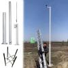 Exterior Utility Security Camera Pole with Ground Cage, All-Weather Vertical Support Ground Rod Post Pillar Column Kit for Outdoor Driveways Surveillance Street Lamp(4 m/13.1 ft)