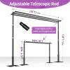 10x10 Three Crossbar Pipe and Drape Stand Kit, Heavy Duty Backdrop Stand Adjustable, Sturdy Metal Back Drop Decoration Frame with Flat Base for Parties, Wedding,Trade Shows, Photo Shoot - Black view 2
