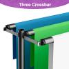 10x10 Three Crossbar Pipe and Drape Stand Kit, Heavy Duty Backdrop Stand Adjustable, Sturdy Metal Back Drop Decoration Frame with Flat Base for Parties, Wedding,Trade Shows, Photo Shoot - Black view 3