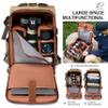 Padwa Lifestyle Khaki Camera Backpack - Waxed Memory Weather Resistant Canvas Camera Bag, Multi DSLR SLR Large Camera Backpacks for Photographers with 16 Laptop & Lens Compartment and Tripod Holder view 3