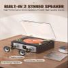 CD Player with Built-in Speakers Bluetooth Input&Output Portable CD Players for Home Music Nostalgic CDs Player with Remote Control Headphone Jack Walnut Brown with Display Screen view 2