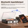 CD Player with Built-in Speakers Bluetooth Input&Output Portable CD Players for Home Music Nostalgic CDs Player with Remote Control Headphone Jack Walnut Brown with Display Screen view 3