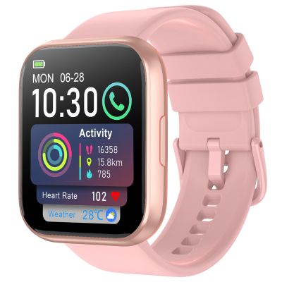 Smart Watch for Men Women, 1.85" HD Fitness Tracker with Bluetooth Calls, 120+ Sport Modes Fitness Watch, Fitness Tracker 24/7 Heart Rate/Sleep Monitor, IP68 Waterproof, for Android/iPhone (Pink)