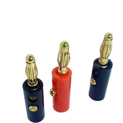 2/5/10Pair Black &Red Screw Type 4mm Banana Audio Speaker Wire Connector Gold-Plated 4mm Banana Male Cable Adapter(2Pair)