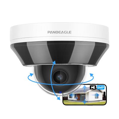 6MP Mini PTZ Dome PoE IP Camera Outdoor with 3X Optical Zoom, 2.8-8mm Motorized Varifocal Lens, Built-in Mic, Human/Vehicle Detection,PTZ IP Camera Compatible with Uniview, Blue Iris, NDAA Compliant