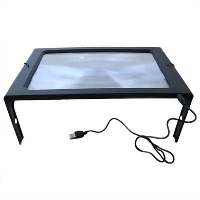 LJSM Lab Microscope Slides Table Standing USB Reading Magnifier 2.5X Neck Lanyard Illuminated Magnifying Glass 12 LED Lights Foldable A4 Size Microscope Parts