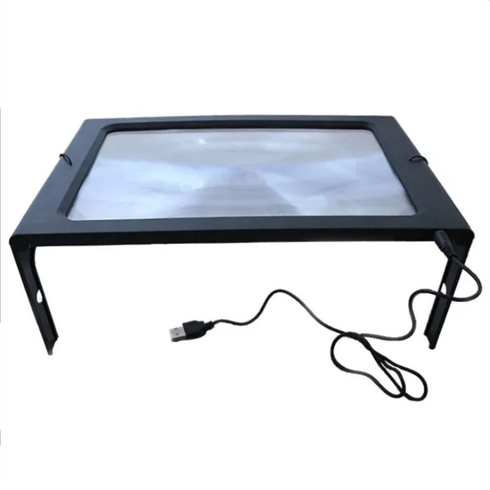 LJSM Lab Microscope Slides Table Standing USB Reading Magnifier 2.5X Neck Lanyard Illuminated Magnifying Glass 12 LED Lights Foldable A4 Size Microscope Parts
