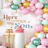 WALLMEII Here Comes The Son Baby Shower Party Decal Sign Peel and Stick Newborn Gender Reveal Party Decorations Party Photo Props Balloon Arch Pregnancy Wall Decoration view 3