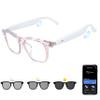 AI Smart Glasses, Anti Blue Light Bluetooth Translation Glasses with 164 Hands-Free Calls & Audio Multifunctional Smart Sunglasses for Men Women Travel Trade Business (KL01-White-Color-Change-Lens) view 1