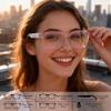 AI Smart Glasses, Anti Blue Light Bluetooth Translation Glasses with 164 Hands-Free Calls & Audio Multifunctional Smart Sunglasses for Men Women Travel Trade Business (KL01-White-Color-Change-Lens) view 3
