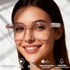 AI Smart Glasses, Anti Blue Light Bluetooth Translation Glasses with 164 Hands-Free Calls & Audio Multifunctional Smart Sunglasses for Men Women Travel Trade Business (KL01-White-Color-Change-Lens) view 4