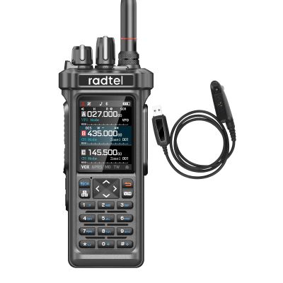 Radtel RT-950 Ham Radio 10W Walkie Talkie Long Range Handheld Two Way Radio, AM/FM/CB/SW/MW/LW Receive, GPS/APRS, Wireless Bluetooth Programming, NOAA, Spectrum Analyzer (with Programming Cable)