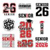10 Pcs Class of 2026 Senior Stickers Pack Vinyl Waterproof Graduation Stickers, Decals for Laptop, Water Bottle, Scrapbook, High School & College Seniors 2026 (Senior 6, 6 Inch) view 1