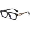 AIEYEZO Fashion Square Blue Light Glasses for Men Women Retro Thick Frame Blue Light Blocking Computer Glasses (Black) view 1