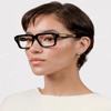 AIEYEZO Fashion Square Blue Light Glasses for Men Women Retro Thick Frame Blue Light Blocking Computer Glasses (Black) view 3