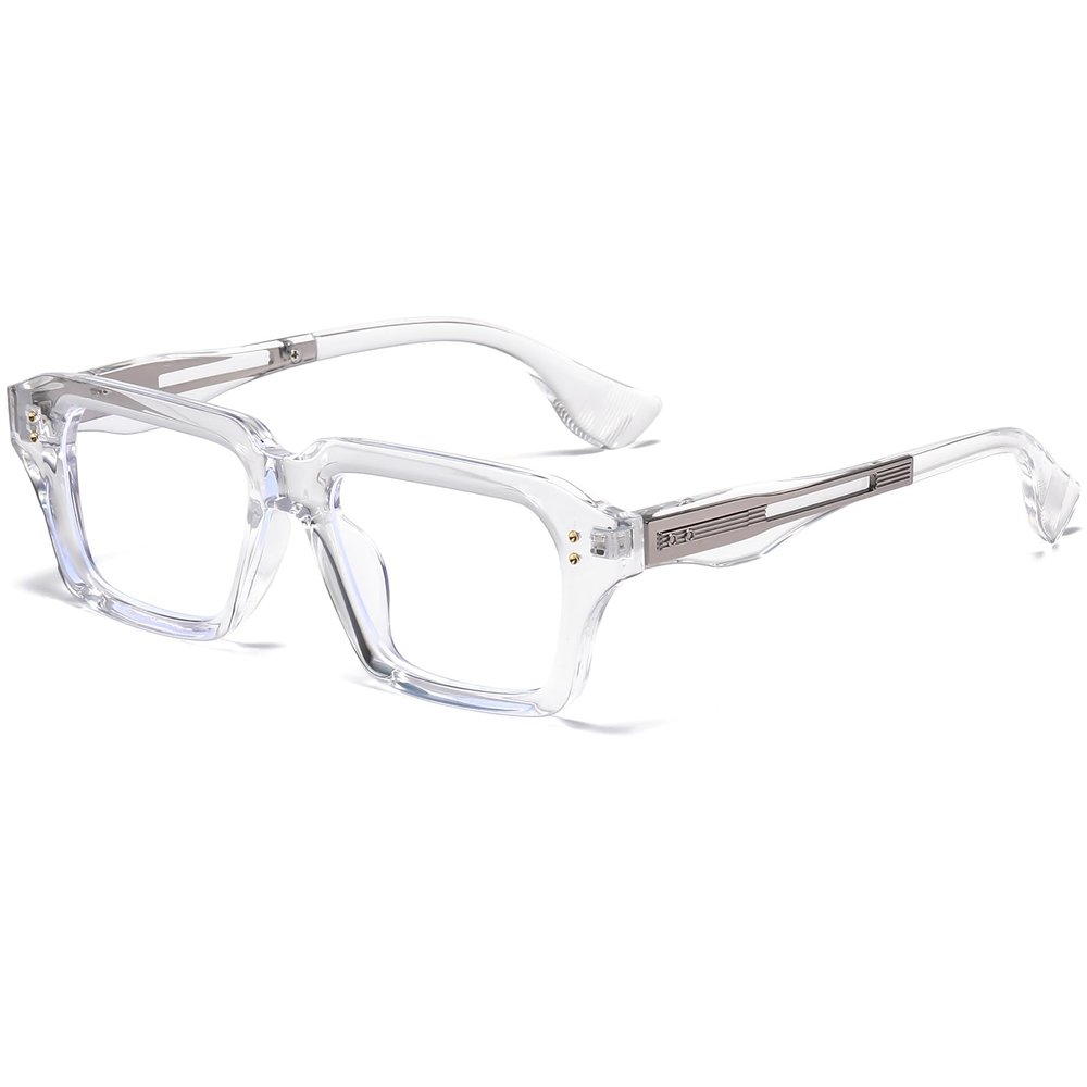 AIEYEZO Fashion Square Blue Light Glasses for Men Women Retro Thick Frame Blue Light Blocking Computer Glasses (Transparent)