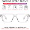 AIEYEZO Fashion Square Blue Light Glasses for Men Women Retro Thick Frame Blue Light Blocking Computer Glasses (Transparent) view 3