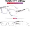 AIEYEZO Fashion Square Blue Light Glasses for Men Women Retro Thick Frame Blue Light Blocking Computer Glasses (Transparent) view 4