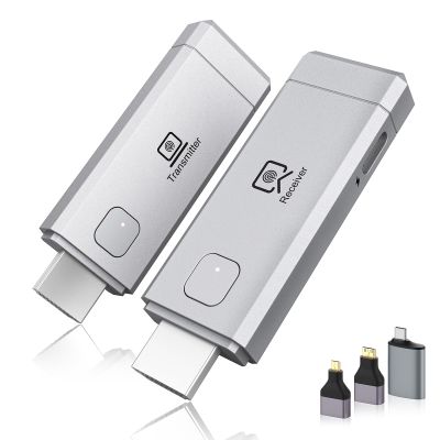 2026 Wireless HDMI Transmitter & Receiver Set  Supports 4K Decoding, 1080P OutputPlug-and-Play Portable 5G+2.4G Extender: Transmits Audio/Video from Laptops/Desktops/TV Boxes/Projectors to Displays