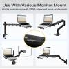 monTEK Adjustable Laptop Tray for Monitor Arm & Stand, Universal VESA Mount Laptop Holder 1218, Fits Thick Gaming Laptops, Heavy-Duty Steel up to 19.8lbs, VESA 75x75/100x100 Office/Studio/Gaming view 4