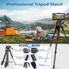 JOILCAN 67" Phone iPad Tripod, Professional Camera Tripod Stand for Tablet iPhone with 2-in-1 Holder & Carry Bag, Extendable Travel Tripod for Cellphone Camera Video Recording Live Stream Vlogging view 2