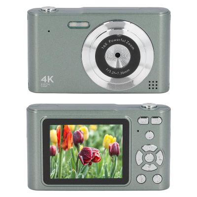 Dpofirs 4K Hd Digital Camera, Focus Exactly Color Display Intelligently Prevent Shake Hd Digital Camera 48MP 16x Zoom with Filters for Vacation (Green)
