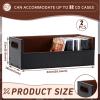 CroBlissful 2 Set Leather Cd Storage Box Organizer Shelf for Movie Cases Cassette Tape Display Stand with Carrying Handles Each Store up to 33 Pcs Cds for Dvds, Video Game Disks, Albums, Books view 2