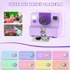 Kids Camera Instant Print, Digital Camera for Kids, 180 Rotating Selfie Lens with 32GB SD Card & 2 Rolls Printing Paper Kids Toy Birthday Gifts for Boys Girls Ages 3-12, Purple view 2