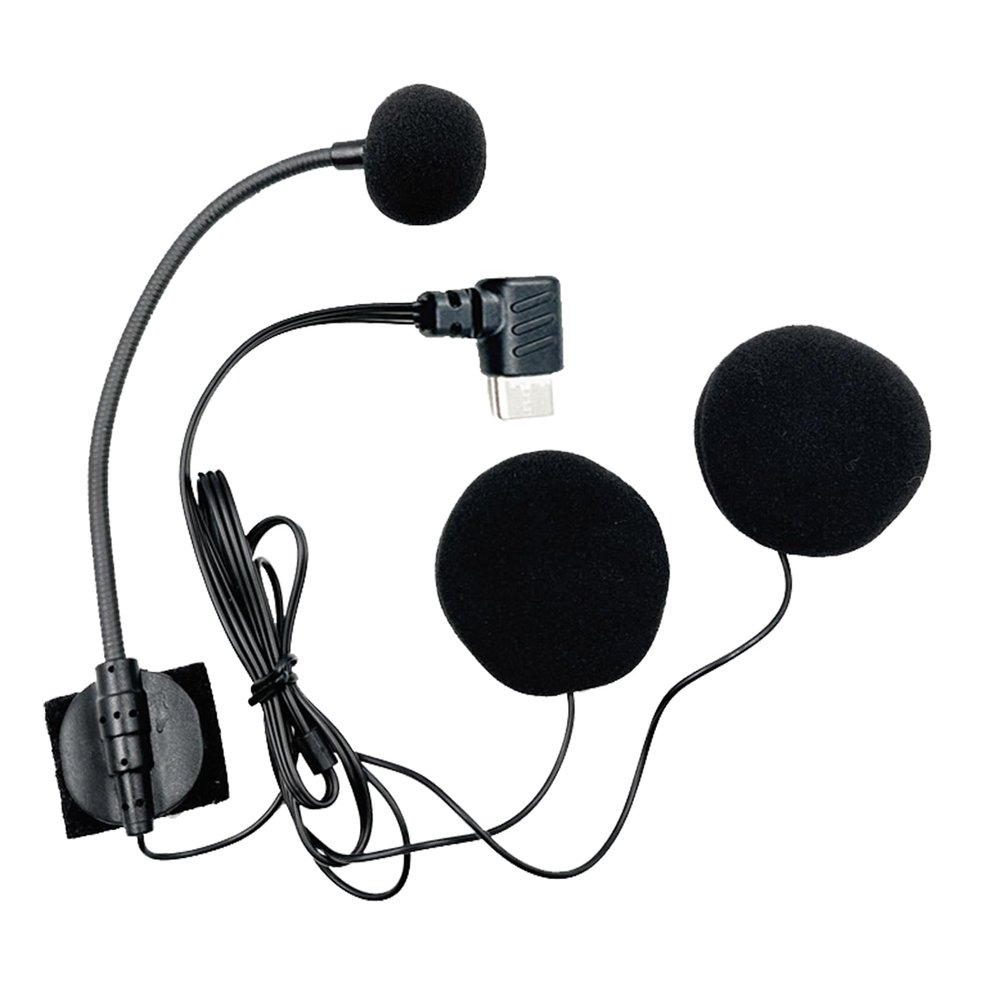 Helmet Microphone for Motorcycle - Noise Cancelling Microphone, High Definition Half Face | Waterproof Type C Plug Headset Communication System,