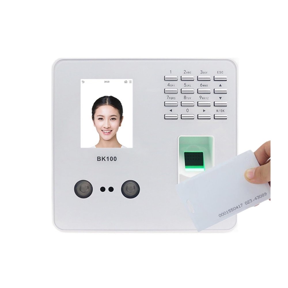 MHJKHG Clocking in Machine, BK100 /IP Biometric Fingerprint Face Recognition Employee Time Attendance Machine with Keyboard Time Clock RecorderBk100 id Spanish