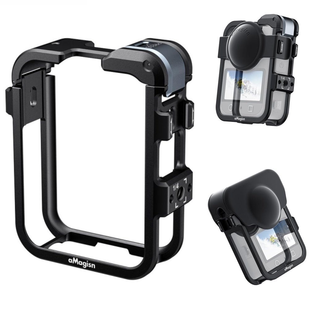 Ferbao Camera Cage for DJI Osmo 360,Metal Case Protective Frame Mount for DJI Osmo 360 (Black)