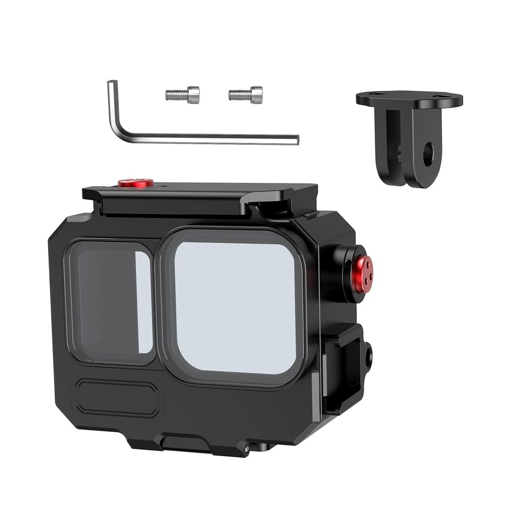 NovelGoal 80M Aluminum Waterproof Case for Ace Pro/Ace Pro 2, Camera Dive Cases with Magnetic Mount Adapter, Camera Diving Protective Housing Shell (Universal Dual-Slot Version/Only for Bare Camera)