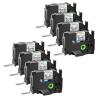 GREENCYCLE Extra Strength Label Tape TZe-S241 18mm 0.7" Laminated White Compatible for Brother P-Touch TZeS241 TZ-S241 TZe TZ 3/4 inch Black on White Label Tape for PTD400 PTD410 PTD600, 8 Pack view 1