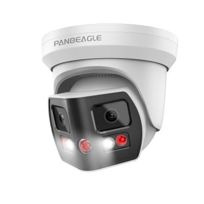 4K 8MP Dual Lens Security Camera Outdoor with 180 Panoramic Wide Angle, Human/Vehicle Detection, Full Color/EXIR 2.0 Night Vision, POE IP Camera with 2-Way Audio, SD Slot(up to 512G),IP67,B LUE Iris