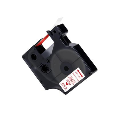 12mm Black On White Label Tape 45013 Compatible with Label Cartridge 45013 45018 Works with LabelManager 160 280 COLORPOP Label Printer(Red on White)