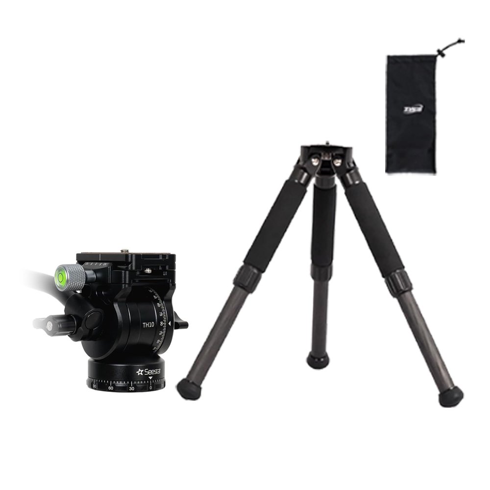 ZWO Seestar Tripod Head TH10 for Seestar Smart Telescope, Fluid Tripod Head for Equatorial Mode, 360 Pan & 90 Tilt, Compatible with DSLR, Mirrorless & Video Cameras (TH10+TC20)