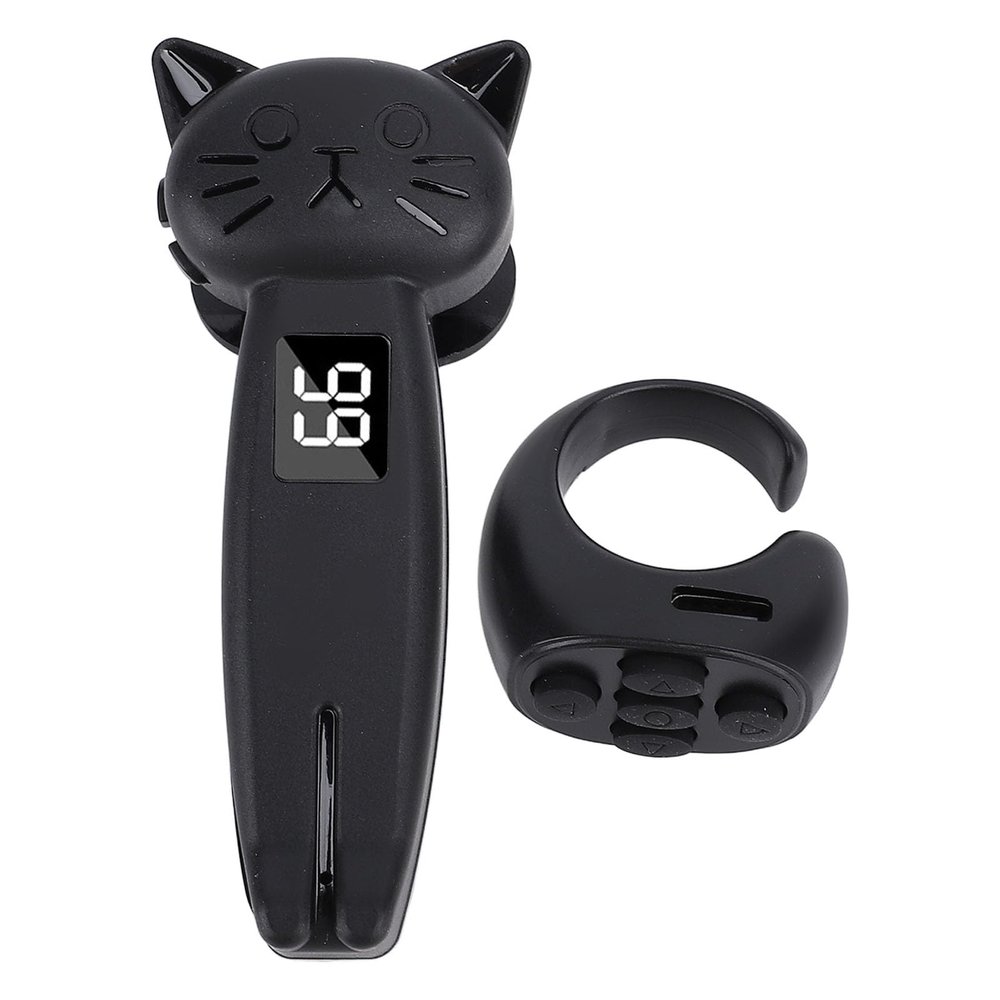 LAISANIM Cat Shaped Control Page Turner, 10m Remote Camera Video Record & Shutter Selfie, 1 to 99 Clicks Per Second Page Turner Clicker, Cute Design Ideal Gift. (Black)