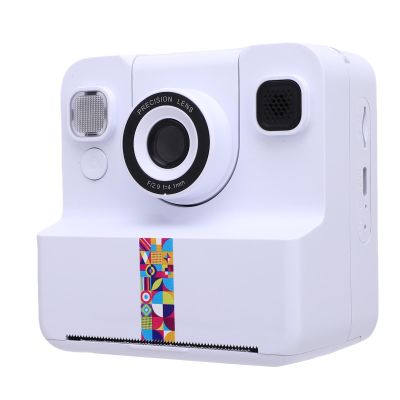 Pomya Kids Instant Print Camera, 1080P Thermal Printing Camera with 2.4 inch HD Display, Digital VideoCameras for Students Creators (White)