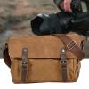 BaotyJie Camera Bag DSLR Camera Storage Case Canvas Fashion Zipper Closure Shockproof Lens and Accessories Organizer for Photographers, Khaki view 2