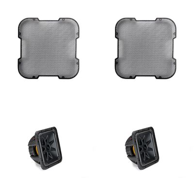 KICKER (2 L7S124 L7S 12" Subwoofer, Dual Voice Coil, 4-Ohm & 52GL712 Grill Bundle