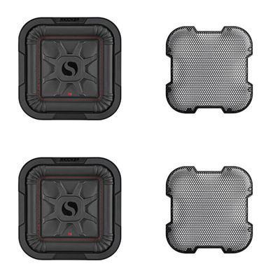 KICKER (2 46L7T84 L7T L7-Thin 8" Subwoofer, Dual Voice Coil, 4-Ohm & 52GL78 Grill Bundle