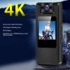 ASHATA 4K Body Camera with 180 Degree Rotatable Lens, Wearable Camera Video Recorder Motion Detection POV Portable Body Cam with 1/4 Inch Thread for Outdoor Travel view 2