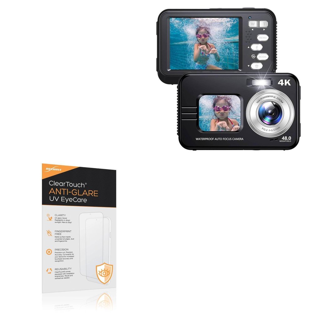 BoxWave Screen Protector Compatible With HICSHON Underwater Camera (WDC901) - ClearTouch Anti-Glare Anti-UV EyeCare (2-Pack), Filters out Harmful Blue Light Reduce Fatigue