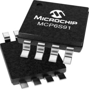Microchip Technology, MCP6S91T-E/MS, ROHS3Compliant EAR99 MCP6S91 Tape & Reel (TR) op amp Amplifier Circuit 3mm 1pA 4mV 70dB (25 Item/s)